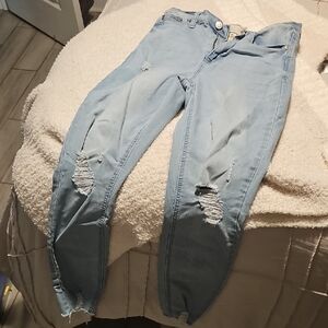 Light Blue Distressed Skinny Jeans